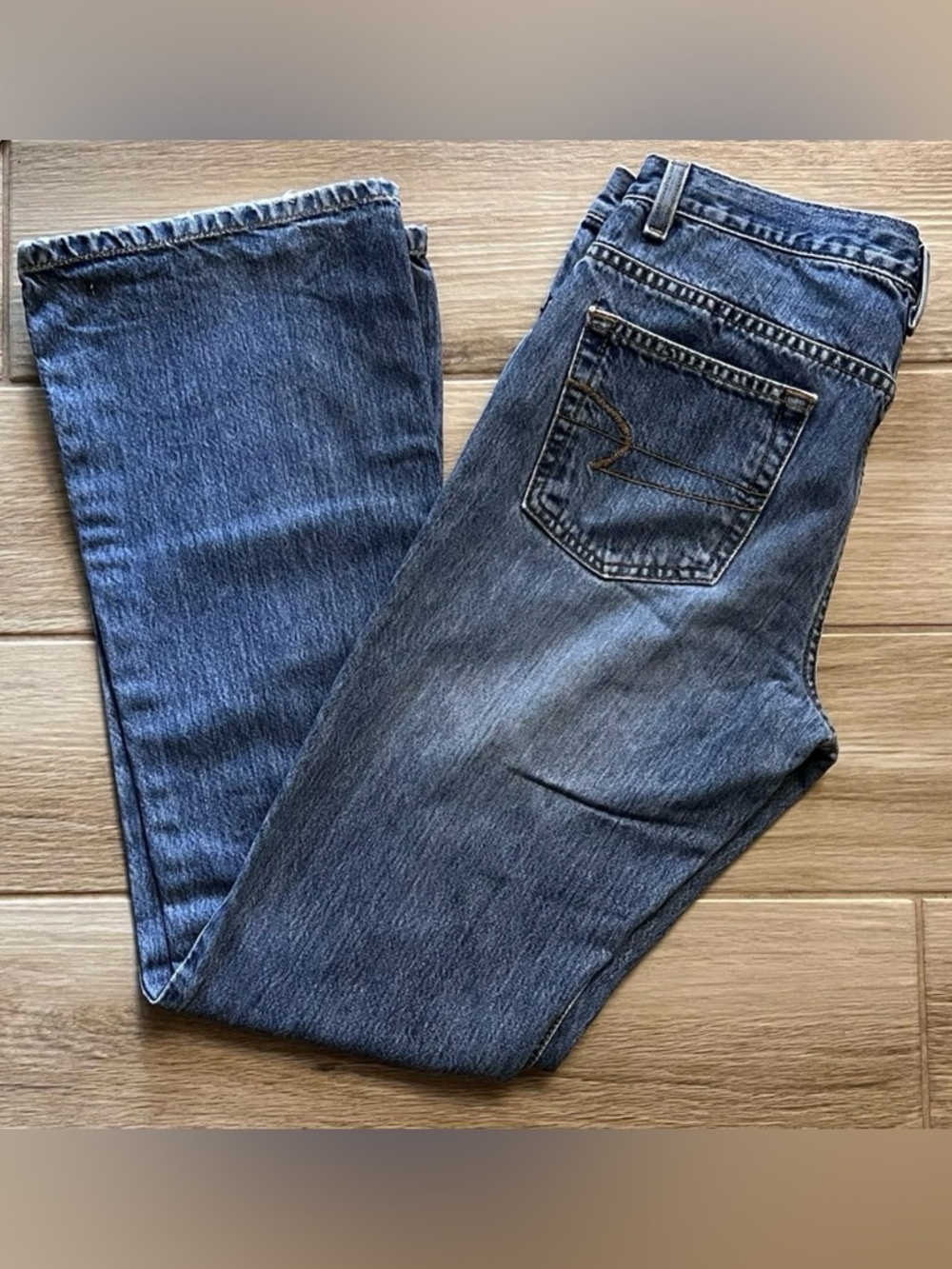 American Eagle Artist Jeans Size 4R Blue Bootcut Cotton Blend Rise Boho Y2K